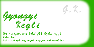 gyongyi kegli business card